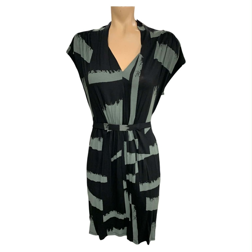Elegant Black and Gray Women's Mini Dress Size L